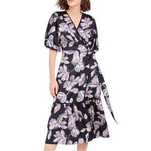 NEW Foxiedox Floral O'Keeffe Midi Wrap Dress Size Small